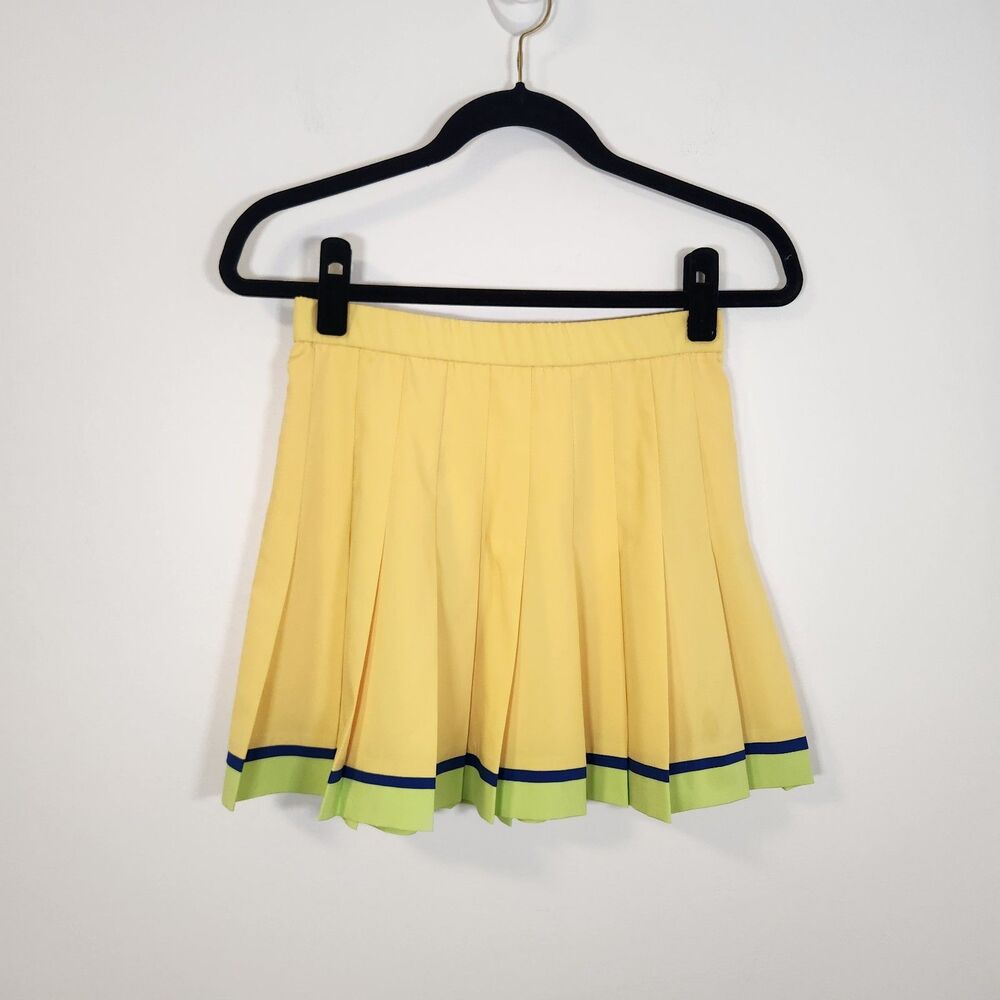 Vintage 80s Tennis Skirt Pickle Ball Yellow Preppy Golf Lily's Beverly Hills (8)